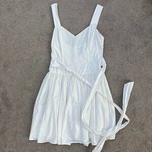 White dress with tie waist